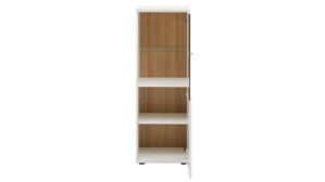 Highboard Interliving aus Holz in Weiß Interliving Wohnzimmer Serie 2031 - Highboardkombination Tonweiß - dreiteilig, Breite ca. 180 cm