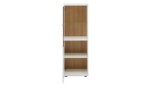 Highboard Interliving aus Holz in Weiß Interliving Wohnzimmer Serie 2031 - Highboardkombination Tonweiß - dreiteilig, Breite ca. 180 cm