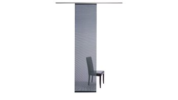 Flächenvorhang Indes fuggerhaus aus Stoff in Grau HOMING Flächenvorhang Manhattan kobaltfarbene Kunstfaser - ca. 60 x 245 cm