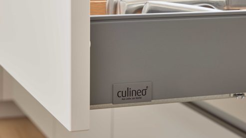 Einbauküche culineo® aus Holz in Beige Culineo® Einbauküche C945 mit beko Einbaugeräten Sand - Stellfläche ca. 377 x 300 cm