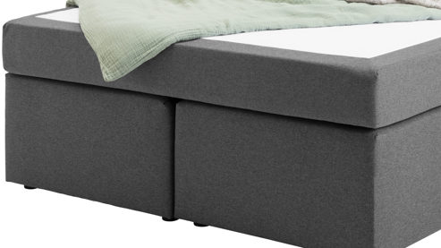 Boxspringbett Sun garden | 162719 aus Stoff in Grau Boxspringbett Aspen grauer Bezug 50516-710 – Liegefläche ca. 140 x 200 cm
