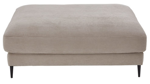 Polsterhocker SOFAkultur aus Stoff in Beige SOFAkultur Programm SK 711 - XXL-Polsterhocker sandfarbener Feincord & schwarze Metallfüße - ca. 90 x 120 cm