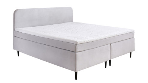 Boxspringbett Sun garden | 162739 aus Stoff in Hellgrau Boxspringbett Aspen silberfarbener Cordbezug 50557-720 – Liegefläche ca. 140 x 200 cm