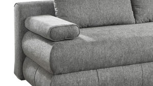 Schlafsofa Sun garden | 162739 aus Stoff in Hellgrau Schlafsofa Borna silberfarbener Chenille-Bezug & Edelstahl - Breite ca. 199 cm