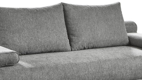 Schlafsofa Sun garden | 162739 aus Stoff in Hellgrau Schlafsofa Borna silberfarbener Chenille-Bezug & Edelstahl - Breite ca. 199 cm