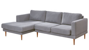Ecksofa Sun garden | 162739 aus Stoff in Hellgrau Ecksofa Gotha hellgrauer Bezug & Buchefüße - Stellfläche ca. 240 x 154 cm