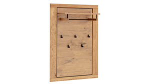 Garderobenpaneel Mca direkt aus Holz in Holzfarben Garderobenprogramm Greno - Garderobenpaneel Wildeiche - fünf Haken, ca. 80 x 114 cm
