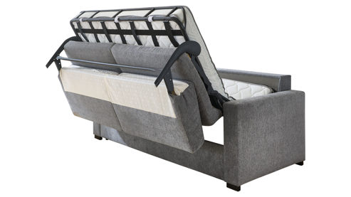 Schlafsofa Restyl aus Stoff in Grau Schlafsofa Molly Comfort mit Faltbettfunktion grauer Chenillebezug 2-6989 - Liegefläche ca. 150 x 200 cm