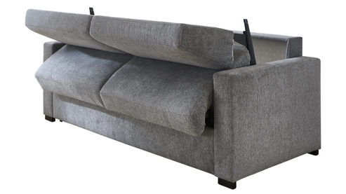 Schlafsofa Restyl aus Stoff in Grau Schlafsofa Molly Comfort mit Faltbettfunktion grauer Chenillebezug 2-6989 - Liegefläche ca. 150 x 200 cm