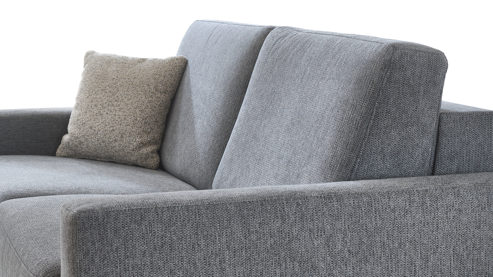 Schlafsofa Restyl aus Stoff in Grau Schlafsofa Molly Comfort mit Faltbettfunktion grauer Chenillebezug 2-6989 - Liegefläche ca. 150 x 200 cm
