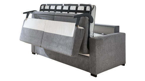 Schlafsofa Restyl aus Stoff in Grau Schlafsofa Molly Comfort mit Faltbettfunktion grauer Chenillebezug 2-6989 - Liegefläche ca. 150 x 200 cm